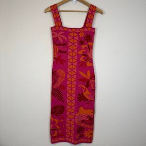 Farm Rio Square-Neck Sweater Dress‎ Size XS